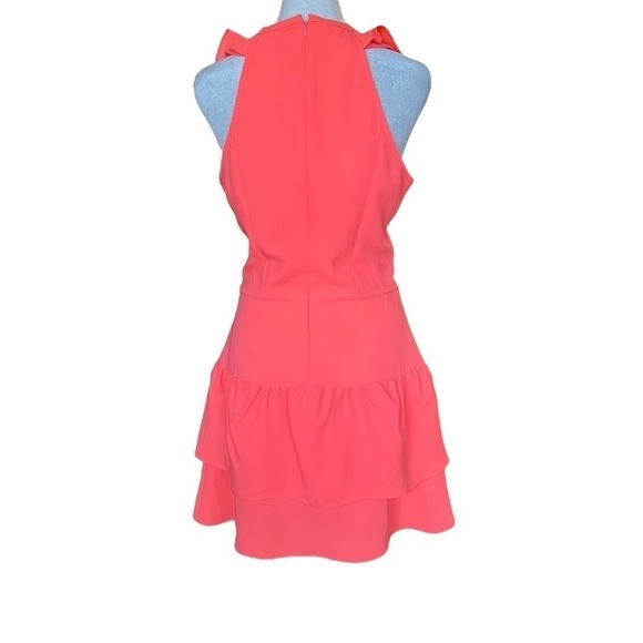MAJE Ruffle Trimmed Coral Mini Dress - Picture 6 of 10